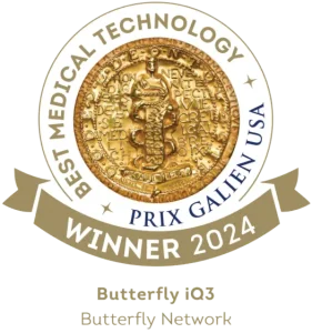Vainqueur 2024 du Prix Galien USA pour l'Echographe portable Butterfly iQ3